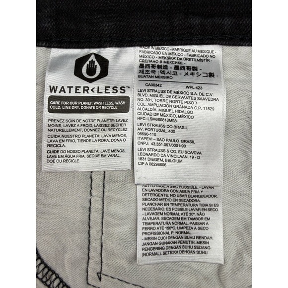 Levis 559 Mens 38x30 Black Relaxed Straight Fit Jeans WaterLess - Picture 13 of 13